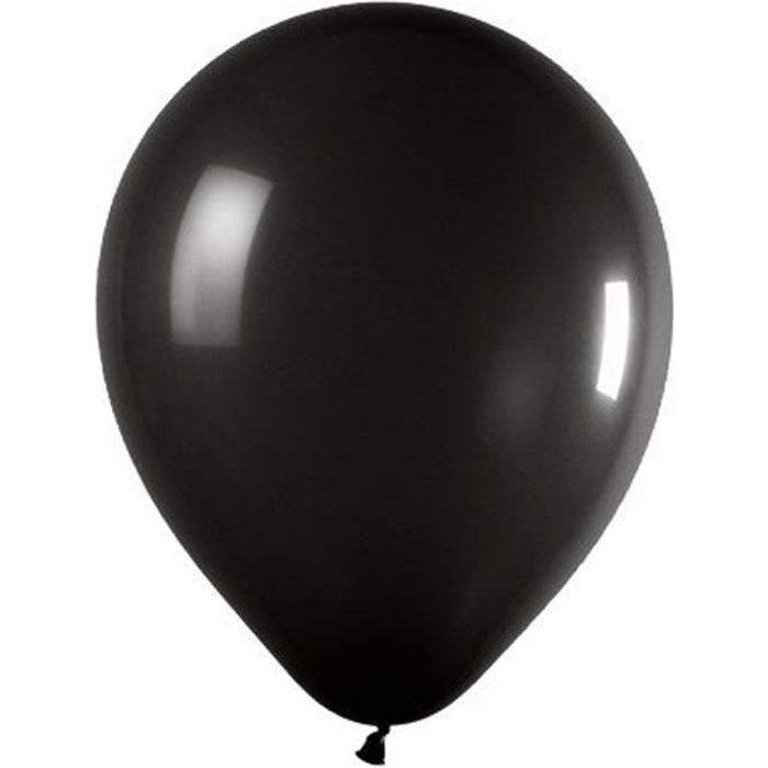 Sachet de 10 Ballons uni opaque coloris Noir - 31 x 22 cm