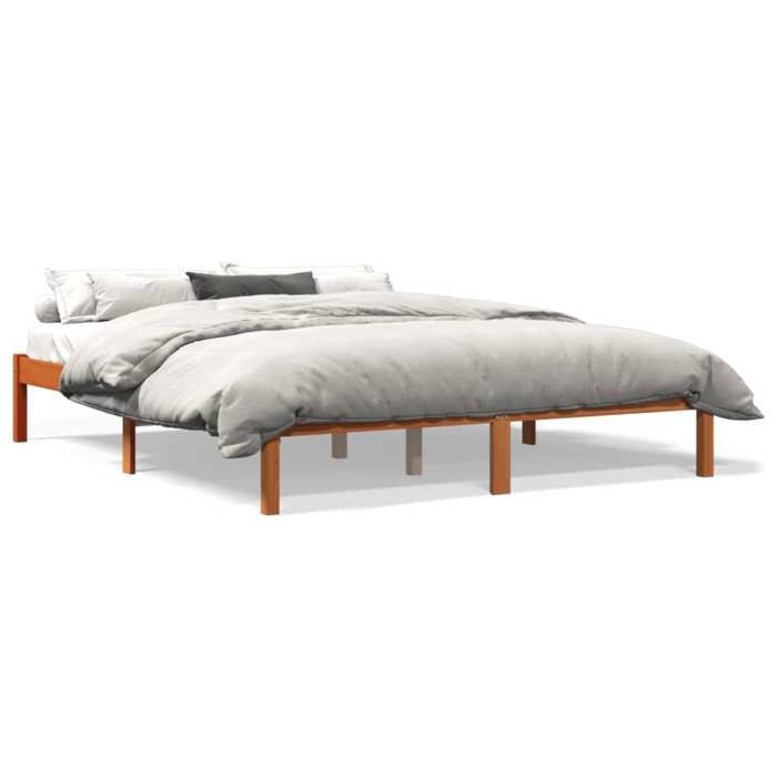 vidaXL Cadre de lit cire marron 160x200 cm bois de pin massif 844863