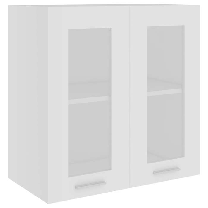 CLOUD Armoire en verre suspenduearmoire de cuisine meuble haut de cuisine Blanc 60x31x60 cm Bois ingénierie CHYNEW6030830
