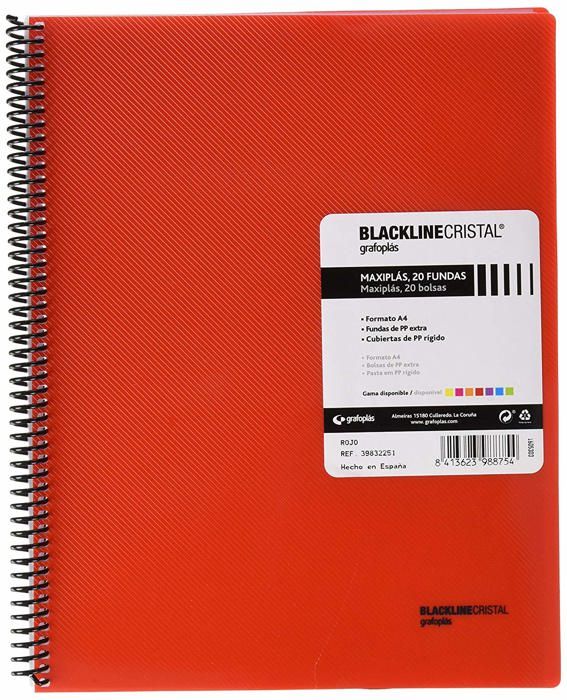 Classeur A4 à Pochettes Transparentes – Jaune – 40 Pochettes – Fabriqué En Espagne – Pour Documents
