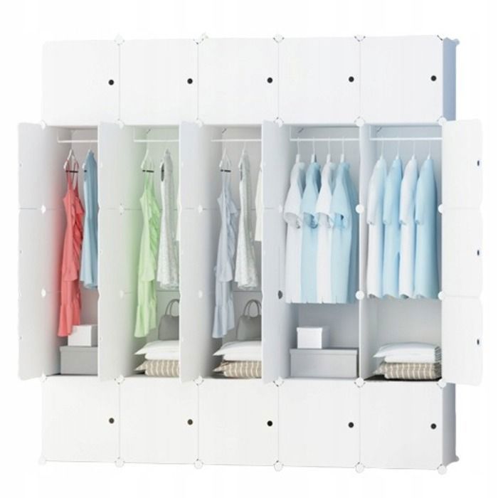 GRANDE ARMOIRE MODULAIRE armoire armoire BLANCHE CAPACITÉ XXL