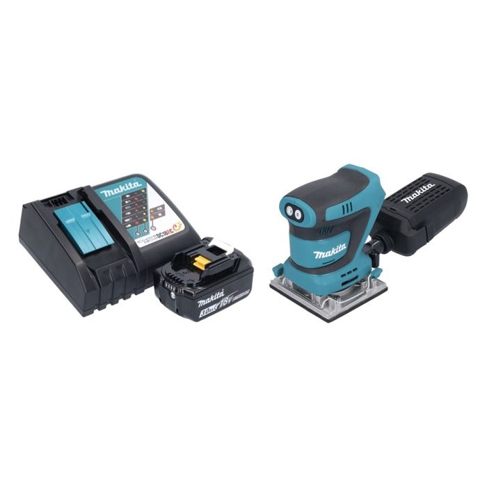 Makita DBO 484 RF1 Ponceuse vibrante sans fil 18 V 112 x 102 mm + 1x batterie 3,0 Ah + chargeur - vue 1