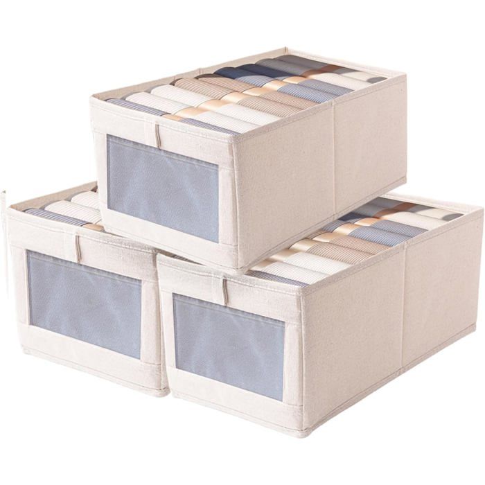4Boîte de Rangement en Tissu, 28*28*28cm Panier de Rangement Tissu Est Pliable sans Couvercle