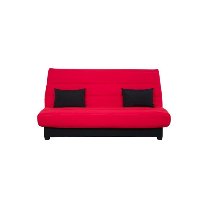 RELAXIMA - Banquette convertible Clic clac OLIVIA couchage 130 x 190 rangement intégré pearl rouge