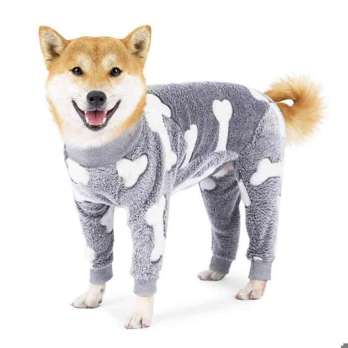Meilleurs prix pour Pyjama pour chien en flanelle combinaison chaude et douce avec pattes pour animal de compagnie chien et chat