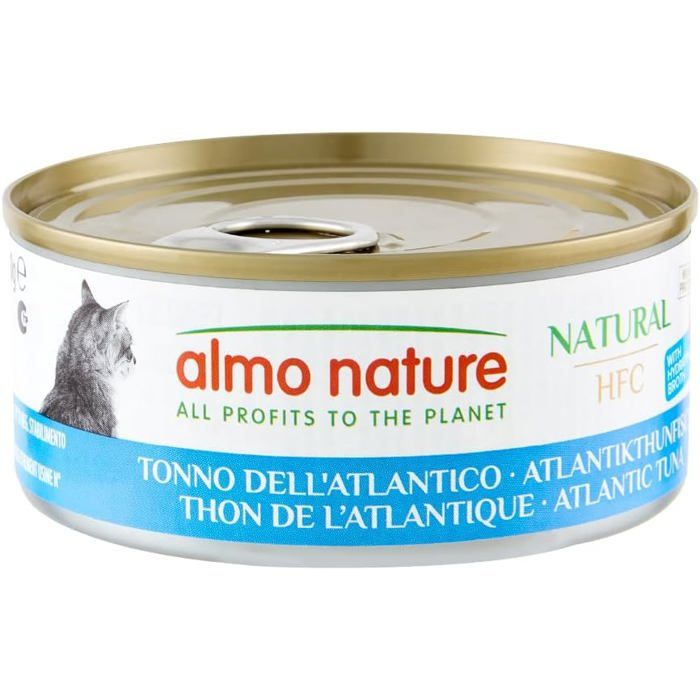 Nourriture humide pour chat - ALMO NATURE - HFC Natural - Thon de lAtlantique - 24x150g - Sans additif