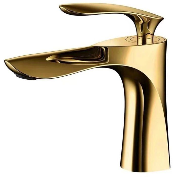 Lababo Label Robinet de lavabo pour salle de bain Mitigeur en laiton Fini or chrome ...