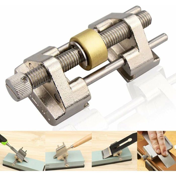 Guide Affûtage Comsmart Acier Inox Serrage Ciseaux Rabot Burin Plat Largeur 0.8-8.2cm