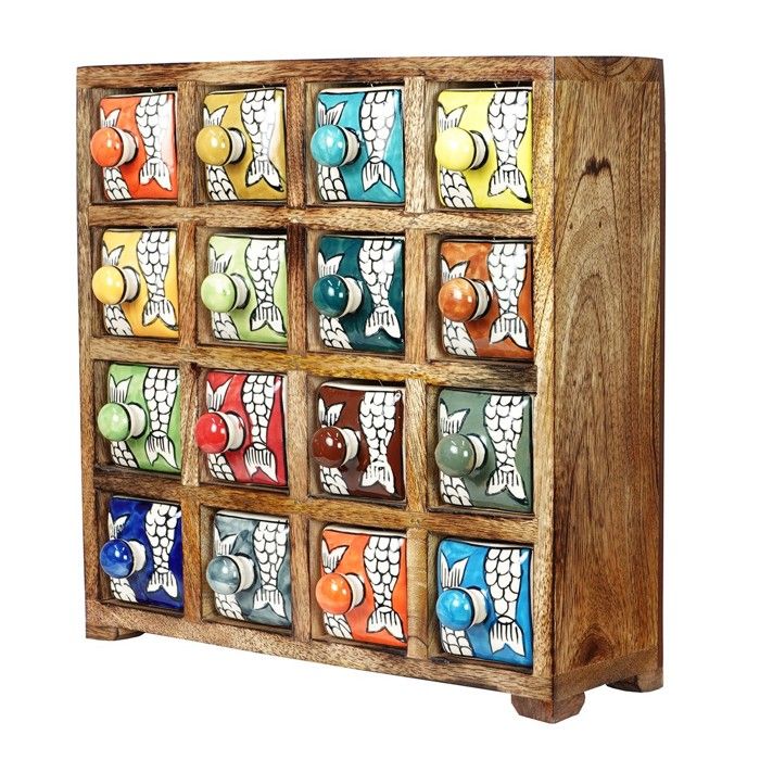 Signes Grimalt - ORIGEN Home Decor Étagère à Épices 16 Tiroirs Boîtes et Boîtes à Bijoux Rectangulaire Marron 30x30x11cm Signes Grimalt - ORIGEN Home Decor Étagère à Épices 16 Tiroirs Boîtes et Boîtes à Bijoux Rectangulaire Marron 30x30x11cm