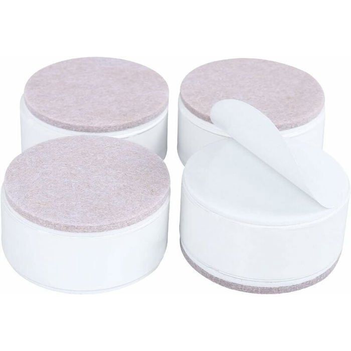 Rehausseurs de meubles en acier au carbone - ULISEM - Lot de 4 - Autocollants - 3 cm dépaisseur - 6 cm de large
