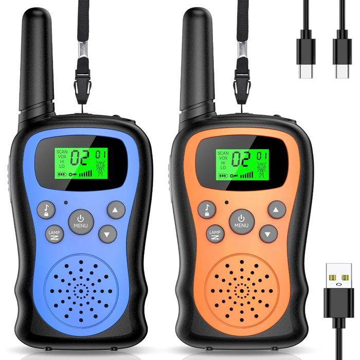 Talkie-walkie Rechargeable Longue Portée Talkie-walkie NXGKET Longue Portée 5 Km – Rechargeable, 16 Canaux, Lampe Torche, Pour Enfants & Adultes