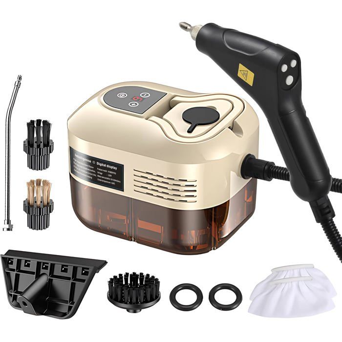 Nettoyeur À Vapeur Portable 1500 W Nouveau Contrôle De La Poignée Amélioré Écran Tactile 6 Niveaux Réglables Réservoir DEa - Msd Sante Animale