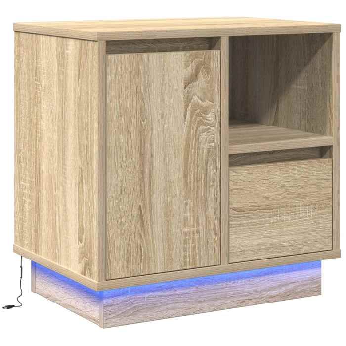 En solde Cabinet de chevet(1 pc) - UU - Armoire/Table de lit - avec tiroir Chêne Sonoma 50x345x50 cm. L5028