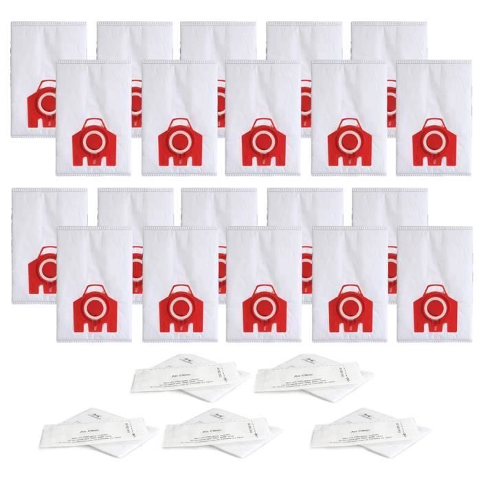 Lot de 20 Sacs à PoussièRe de Rechange FJM 3D Convient pour Miele S200S300S600S4 S6 Compacte C2 C1 SéRie Aspirateur ENEVAOCT