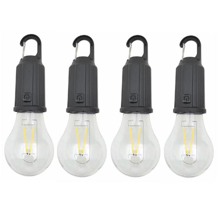 mpoule rechargeable 4pcs 5w 3 modes type-c ampoule camping - Aueq - tente avec crochet lampe de camping rechargeable lanterne cam