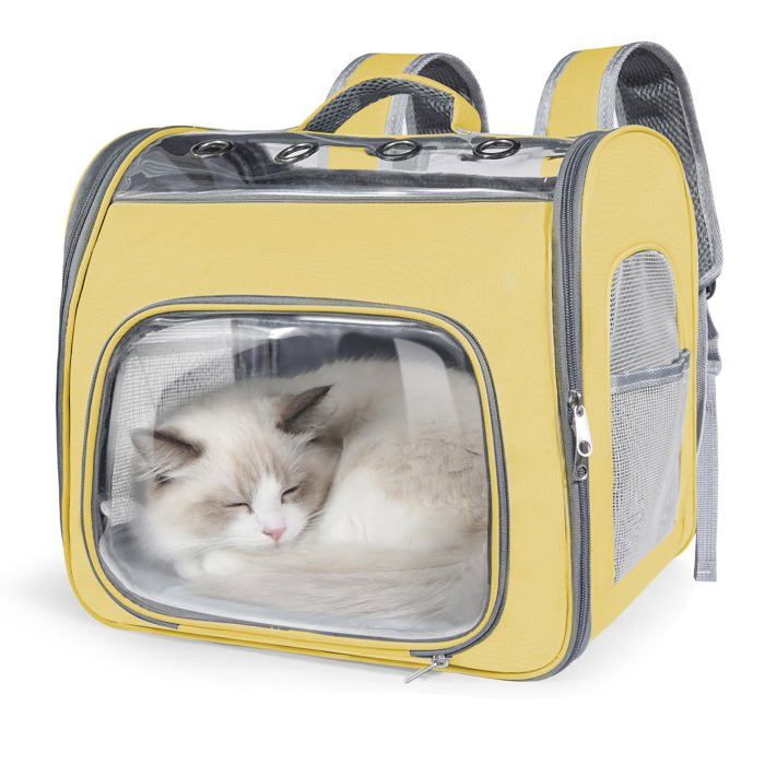 Sac à dos de transport pour animaux - SONGHUI - Pliable - Homologué compagnies aériennes - Panneaux transparents - Pour chat 6 8 kg