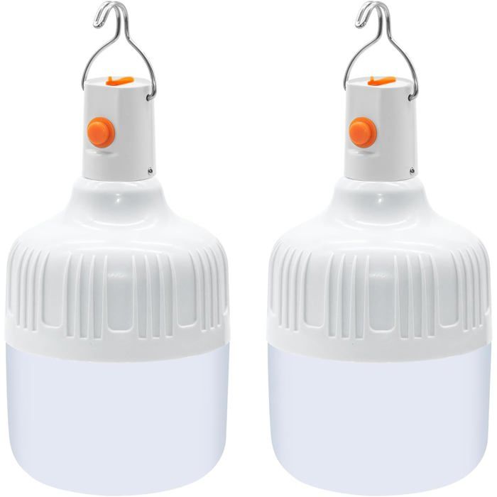 2 Pièces Lanterne Camping LED 3 Modes Luminosité Portable Étanche Lampe Tente pour Camping Pêche Randonnée Jardin Secours