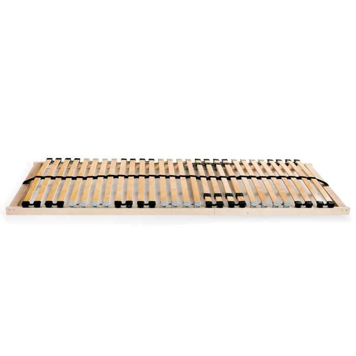 Sommier à Lattes sans matelas avec 28 Lattes 7 Zones 1 place 70x200 cm en hêtre massif avec fermeté réglable 959426