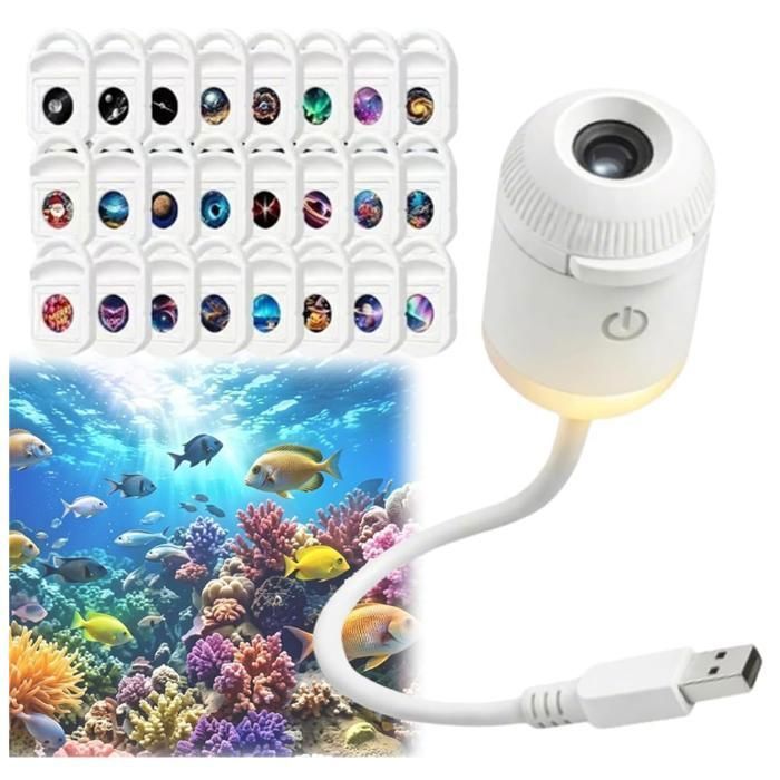 Générique Projecteur de lumière nocturne holographique HD Smart Dynamic 5D projecteurs de galaxie et de lune USB à 360°