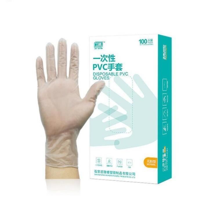 Gants Jetables en PVC 100 Pièces / Boîte Gants de Protection Transparent de  Qualité Alimentaire - Taille: XL Gant Ménage - Cdiscount Au quotidien