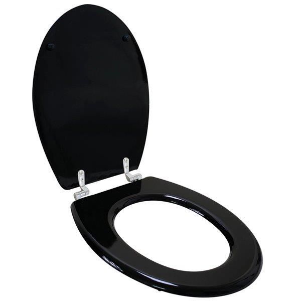 abattant wc en bois compresse hdf noir charnieres inox siege de toilette universel cdiscount bricolage