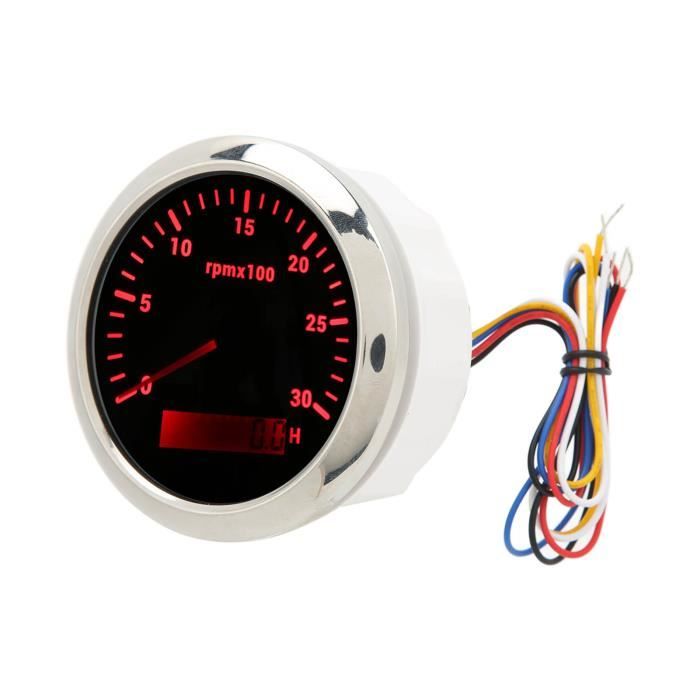 Tachymètre ELING 85mm 0-8000 Tr/min - Jauge RPM Avec Pression Huile Et Température Eau