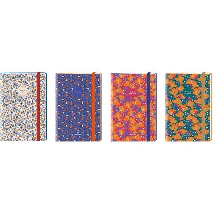 Agenda Semainier De Poche OBERTHUR Anahita 2026 – 10x15 Cm Janvier à Décembre – Fleurs Pastels Élégant Bilingue