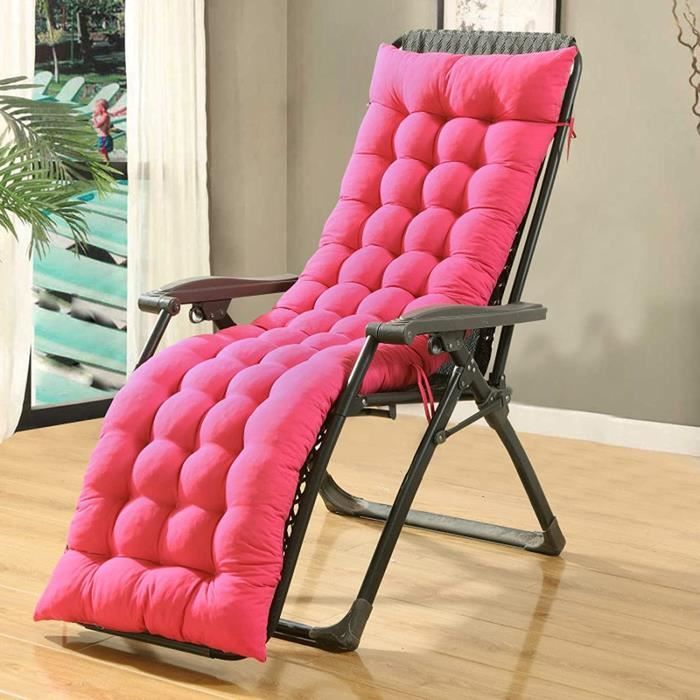 Coussin Chaise Longue Jardin - Matelas Transat Confortable Avec Sangle Antidérapante