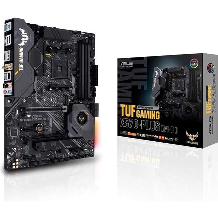 ASUS Carte Mère Gaming TUF Gaming X570-Plus (Wi-Fi) AMD AM4 Ryzen 3000 (PCIe 4.0 M.2 12+2 Dr. MOS DDR4 LAN HDMI DP CFX USB 3.2 Gen 2