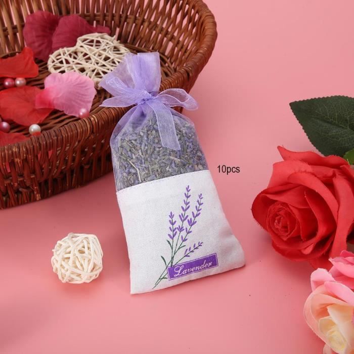 10pcs Lavande Fleurs Séchées Suspendues Aroma Bag Sachet Air Déodorant Penderie Aroma Bag