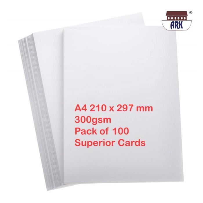 Lot de 100 feuilles de papier blanc A4 400 g/m²