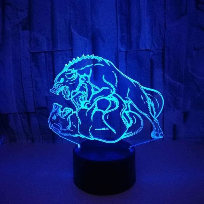 Veilleuse LED En Résine Animale - Décoration De Table - Alimentation USB - Multicolore - Pour Chambre