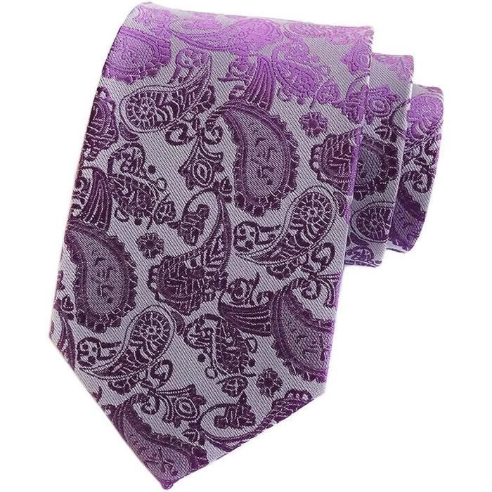 Cravate Homme Motif Floral Cachemire - Polyester, Faite Main, Largeur Régulière, Neuf