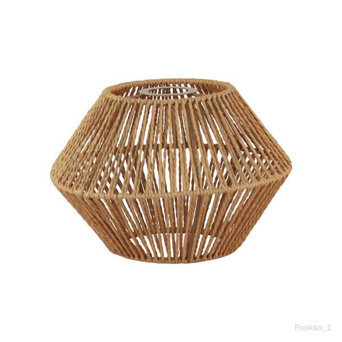 Abat-jour Suspendu En Rotin – Teinte Kaki – Remplacement Pour Lustre Ou Suspension