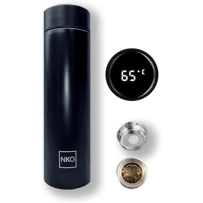 Gourde Isotherme Thermos 500ml Avec Affichage Température - Pour Café, Thé, Infuseur Inclus