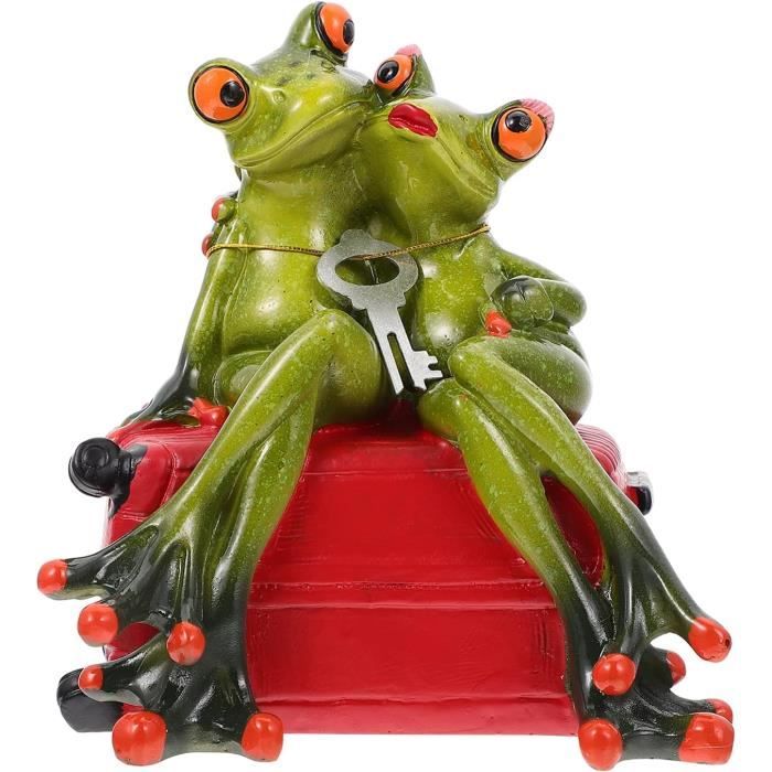 Relaxdays décoration grenouille métal - statue de jardin - décoration