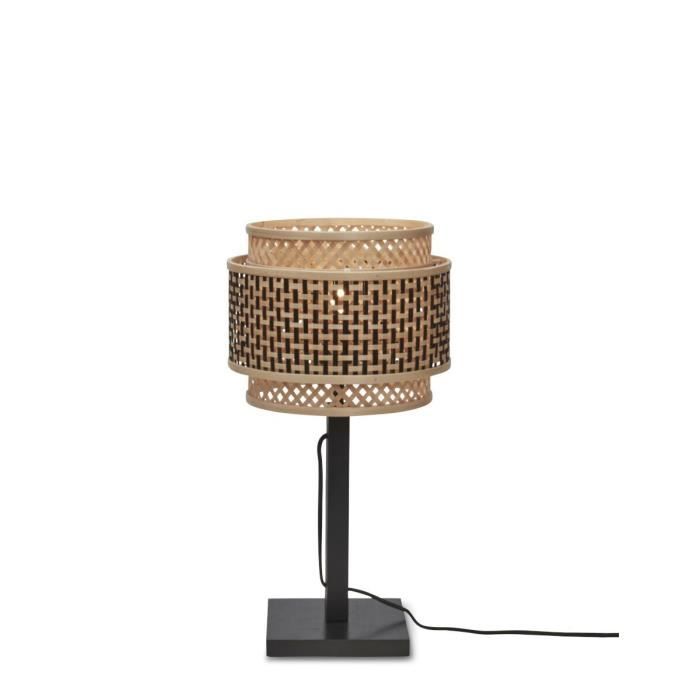 Candeeiro de mesa - BHUTAN 25 - Ethnique Chic - Bambou Naturel et Noir - 1 Ampoule E27 - 40W Max