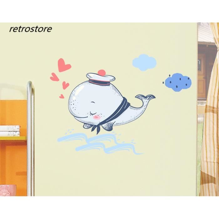 Sticker Mural Panda Fleurs - Décoration Chambre Salon Cuisine - Autocollant Amovible