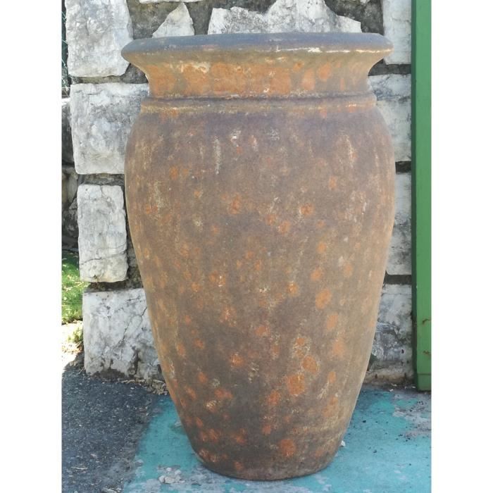 Pot Terre Cuite Emaillee Style Jarre Hauteur 85cm Couleur Rouille Achat Vente Jardiniere Bac A Fleur Pot Terre Cuite Emaillee St Cdiscount