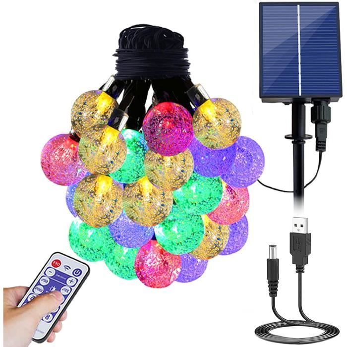 Guirlande Solaire Extérieur 8M 50 LED - 8 Modes Éclairage - Étanche IP44 - Pour Jardin, Terrasse, Fêtes