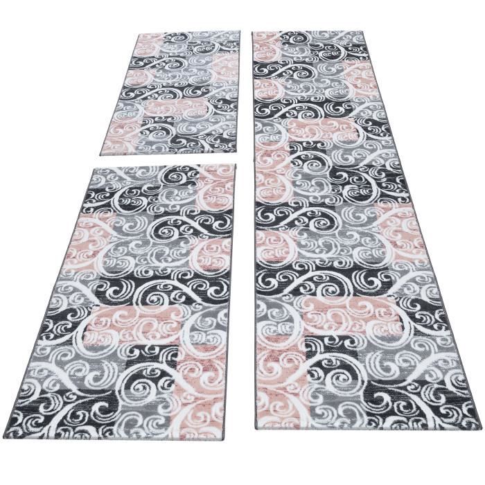 Bordure De Lit Tapis Patchwork Chambre Baroque Rose Chine 2 X 80x150 Cm 1 X 80x300 Cm Achat Vente Tapis Cdiscount