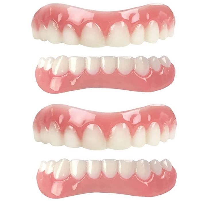 Fausses Dents Blanches Prothèses Dentaires Cosmétiques pour Mâchoire  Supérieure et Inférieure Dentier Provisoire Facettes Dentaires - Cdiscount  Au quotidien