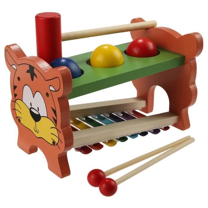 Xylophone Bébé TOYZ – Jouet éducatif 2 Ans, 8 Lames Colorées, Avec Roues Et Ficelle Tirante