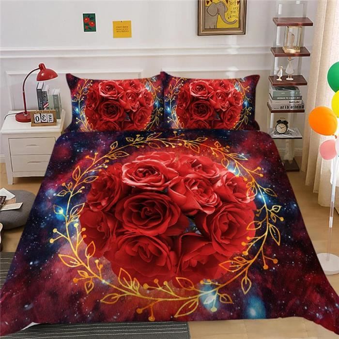 Housse Couette Imprimé Déco Housse De Couette Imprimée Odot - 150x200cm, Microfibre Douce Et Respirante Linge De Lit Adulte