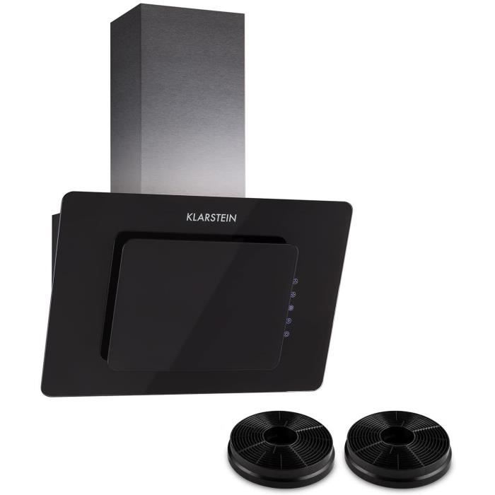 Klarstein Hotte Aspirante 90 Cm, Hottes De Cuisine Avec Filtre De Hotte En Aluminium, Débit D'Air Puissant De 645m³/h, Eclairage LED, Extracteur D'Air Silencieux, Hotte Efficace Avec Evacuation