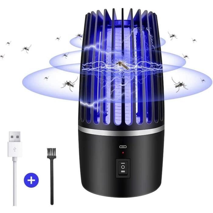 Lampe Anti Moustique Bleue Rechargeable Avec Veilleuse - Intérieur Et Extérieur, Efficace Et Silencieuse