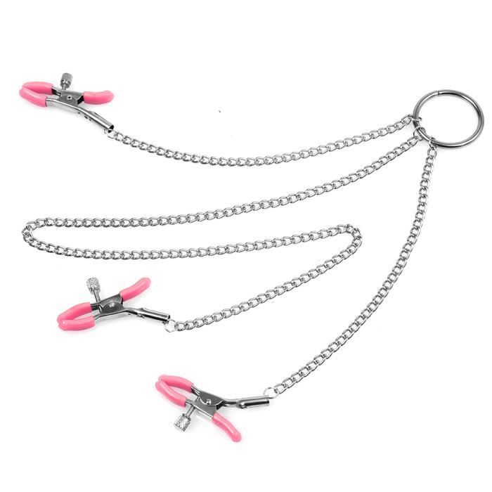 1003 rose - Clip de mamelon réglable pour femmes, chaîne en métal, 3 ...
