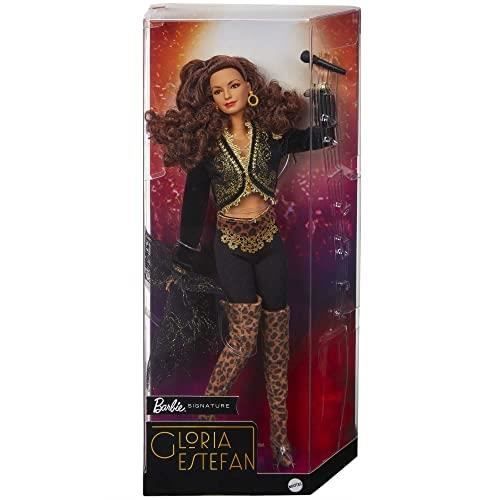 Poupée de collection - BARBIE - Gloria Estefan - Veste noire - Détails dorés - Inclus microphone