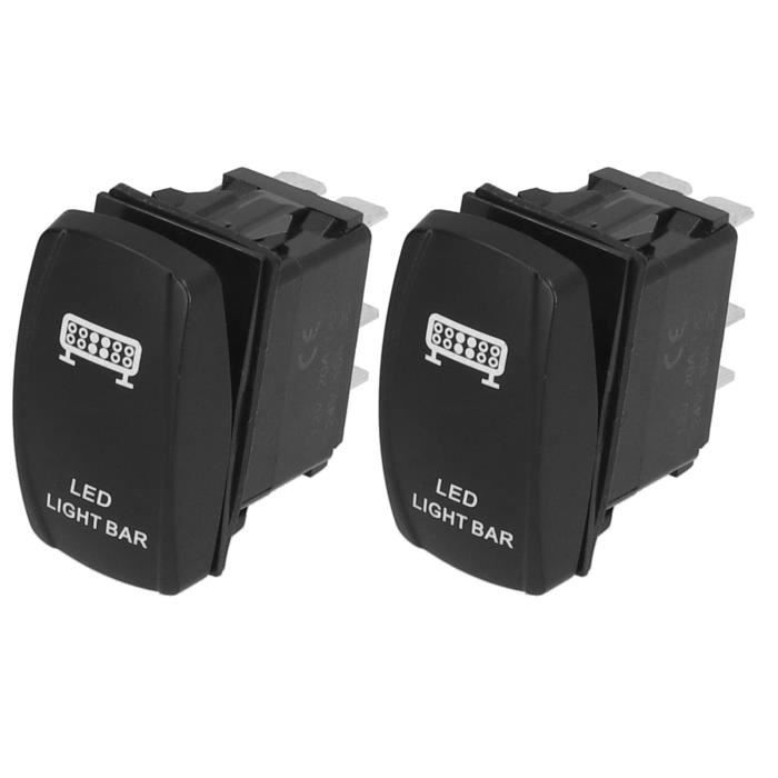 Lot De 4 Interrupteurs Ronds 12V 3 Broches 2 Positions Avec LED - Neuf étiqueté