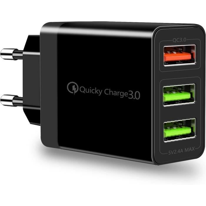 Chargeur USB multiple 4 ports intelligent et rapide EM1216